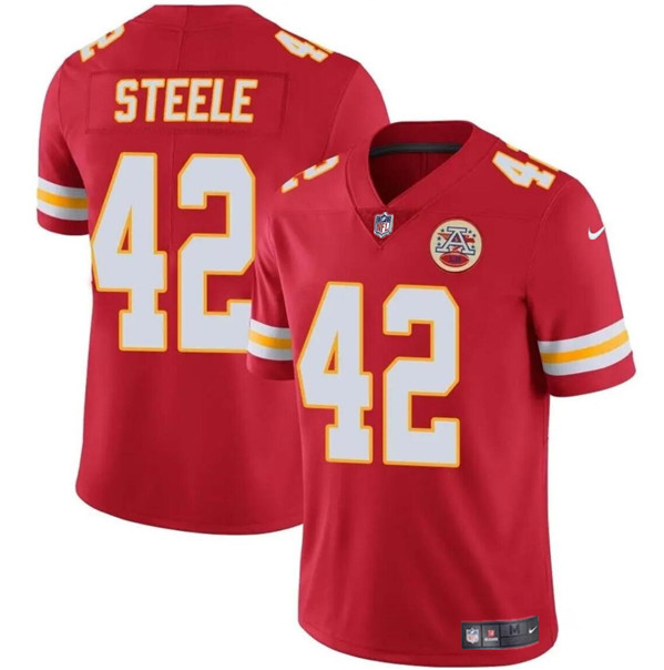 Kansas City Chiefs #42 Carson Steele Red Vapor Untouchable Limited Stitched Jersey - Zenithce