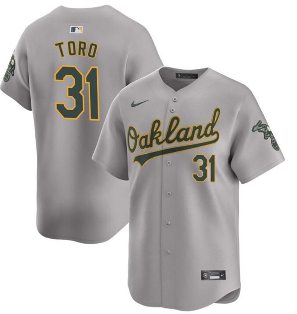 Oakland Athletics #31 Abraham Toro Gray 2024 Away Limited Stitched Jersey - Zenithce