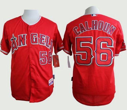 Angels Of Anaheim #56 Kole Calhoun Red Cool Base Stitched Jersey - Zenithce