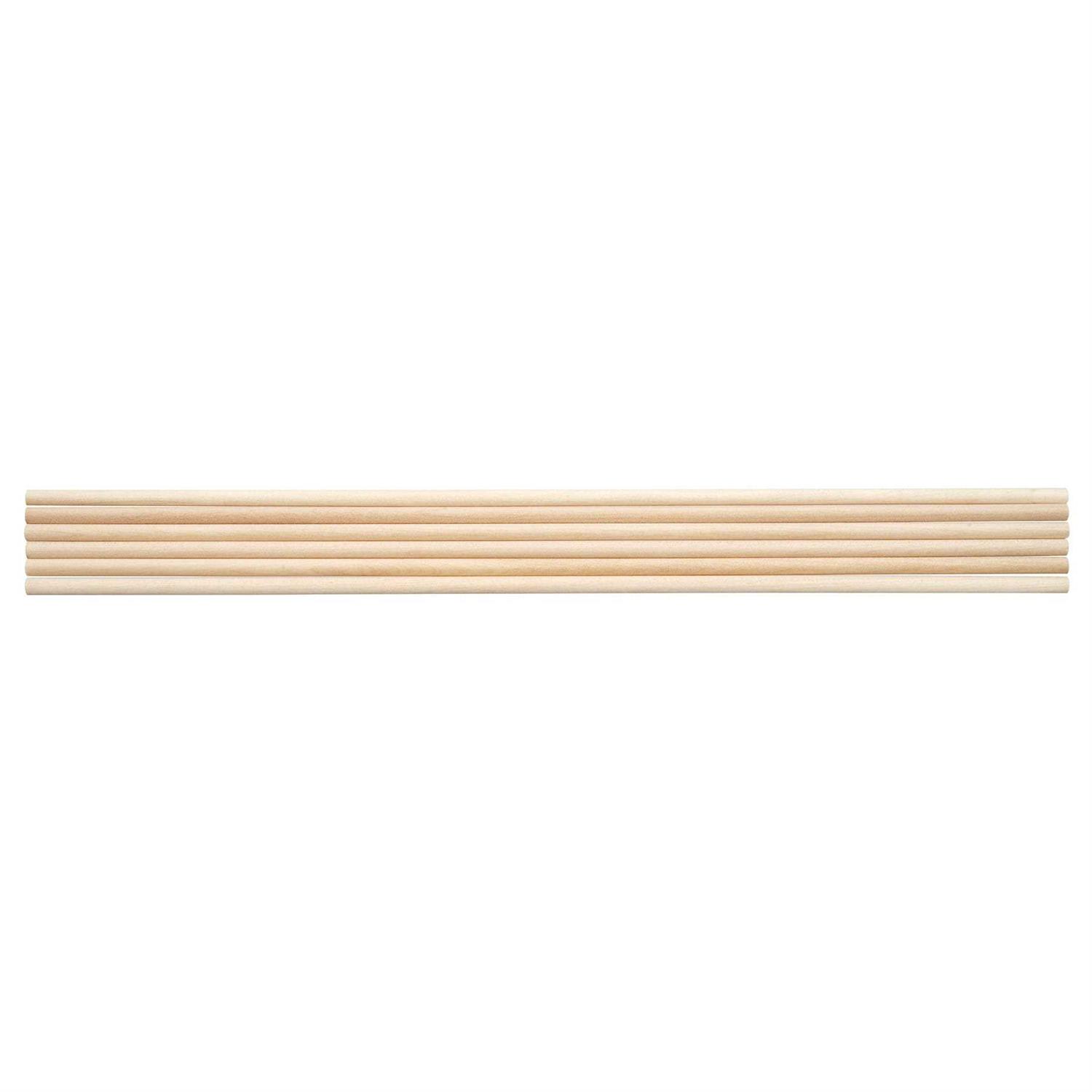Wooden Dowel Dods Wood Dowels 12 Round Wooden Sticks For Crafts, Macrame Dowel, Unfinished Hardwood Sticks For Arts And Diyers - Zenithce