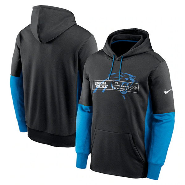 Carolina Panthers Black Color Block Fleece Performance Pullover Hoodie - Zenithce