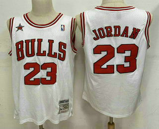 Chicago Bulls #23 Michael Jordan White 1998 All Star Hardwood Classics Soul Swingman Throwback Jersey - Zenithce