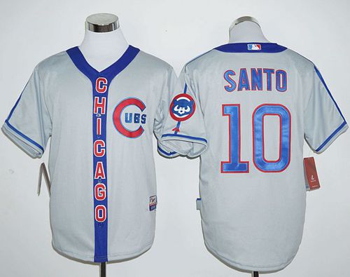 Cubs #10 Ron Santo Grey Cooperstown Stitched Jersey - Zenithce