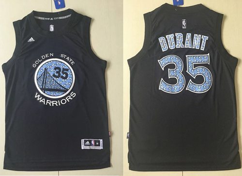 Warriors #35 Kevin Durant Black Diamond Fashion Stitched Jersey - Zenithce
