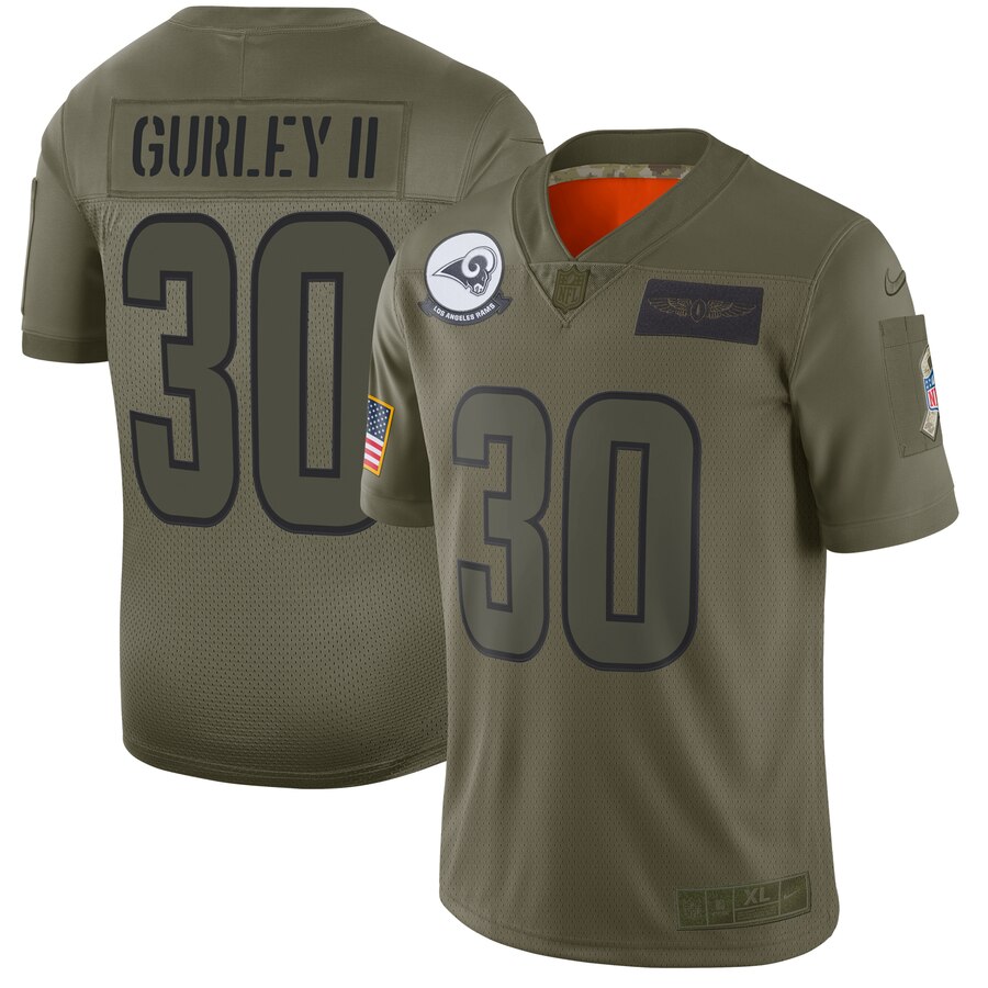 Los Angeles Rams #30 Todd Gurley II 2019 Camo Salute To Service Limited Stitched Jersey - Zenithce