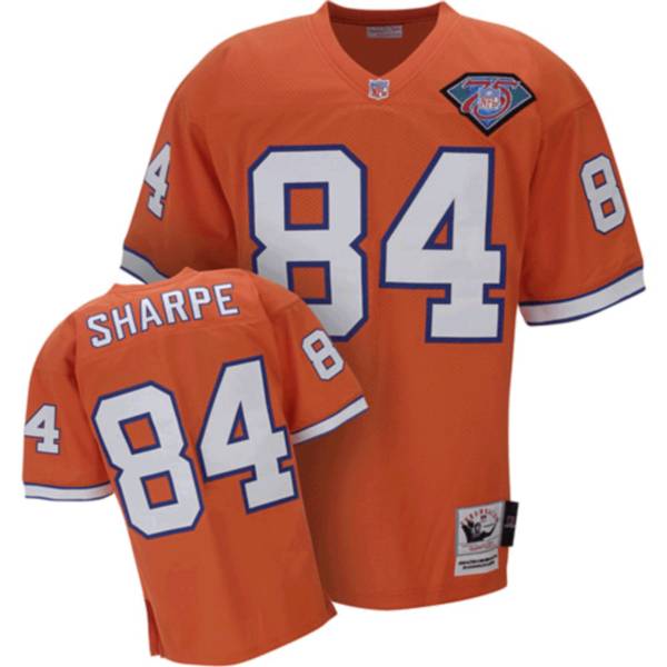 Mitchell Ness Broncos #84 Shannon Sharpe Orange Stitched Throwback Jersey - Zenithce