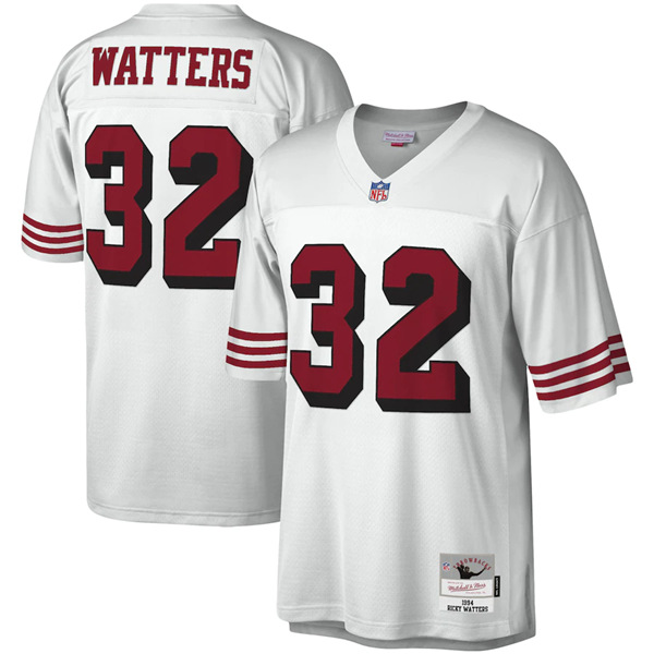 San Francisco 49ers Mitchell Ness #32 Ricky Watters White Legacy Football Stitched Jersey - Zenithce