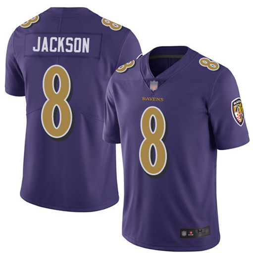 Baltimore Ravens #8 Lamar Jackson Purple Color Rush Limited Stitched Jersey - Zenithce