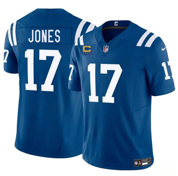 Indianapolis Colts #17 Daniel Jones Blue 2025 F.U.S.E. With 4-Star C Patch Vapor Limited Stitched Jersey - Zenithce