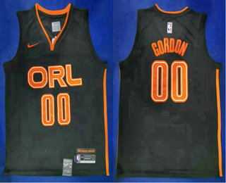 Orlando Magic #00 Aaron Gordon Black 2020 City Edition Swingman Jersey With The Sponsor Logo - Zenithce