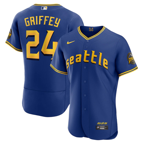 Seattle Mariners #24 Ken Griffey Jr. Royal 2023 City Connect Flex Base Stitched Jersey - Zenithce
