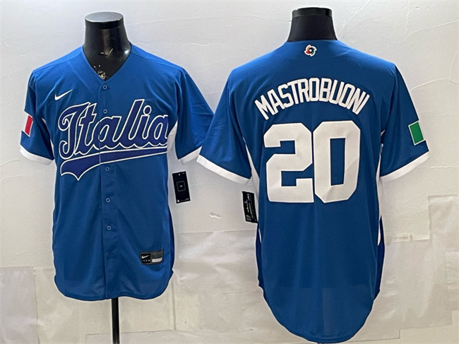 Italy #20 Miles Mastrobuoni Blue 2026 World Classic Home Stadium Stitched Jersey - Zenithce