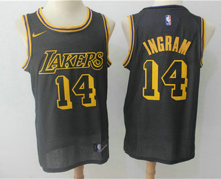 Los Angeles Lakers #14 Brandon Ingram Black 2017-18 City Edition Swingman Jersey - Zenithce