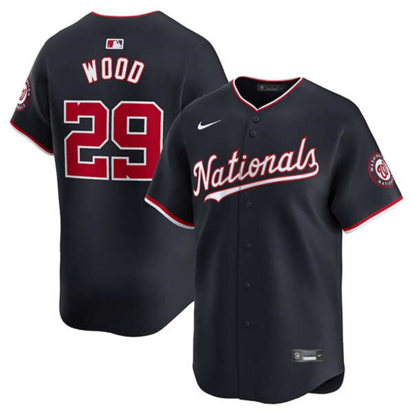 Washington Nationals #29 James Wood Navy 2024 Alternate Limited Stitched Jersey - Zenithce