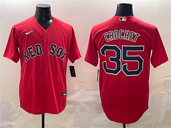 Boston Red Sox #35 Garrett Crochet Red Cool Base Stitched Jersey - Zenithce