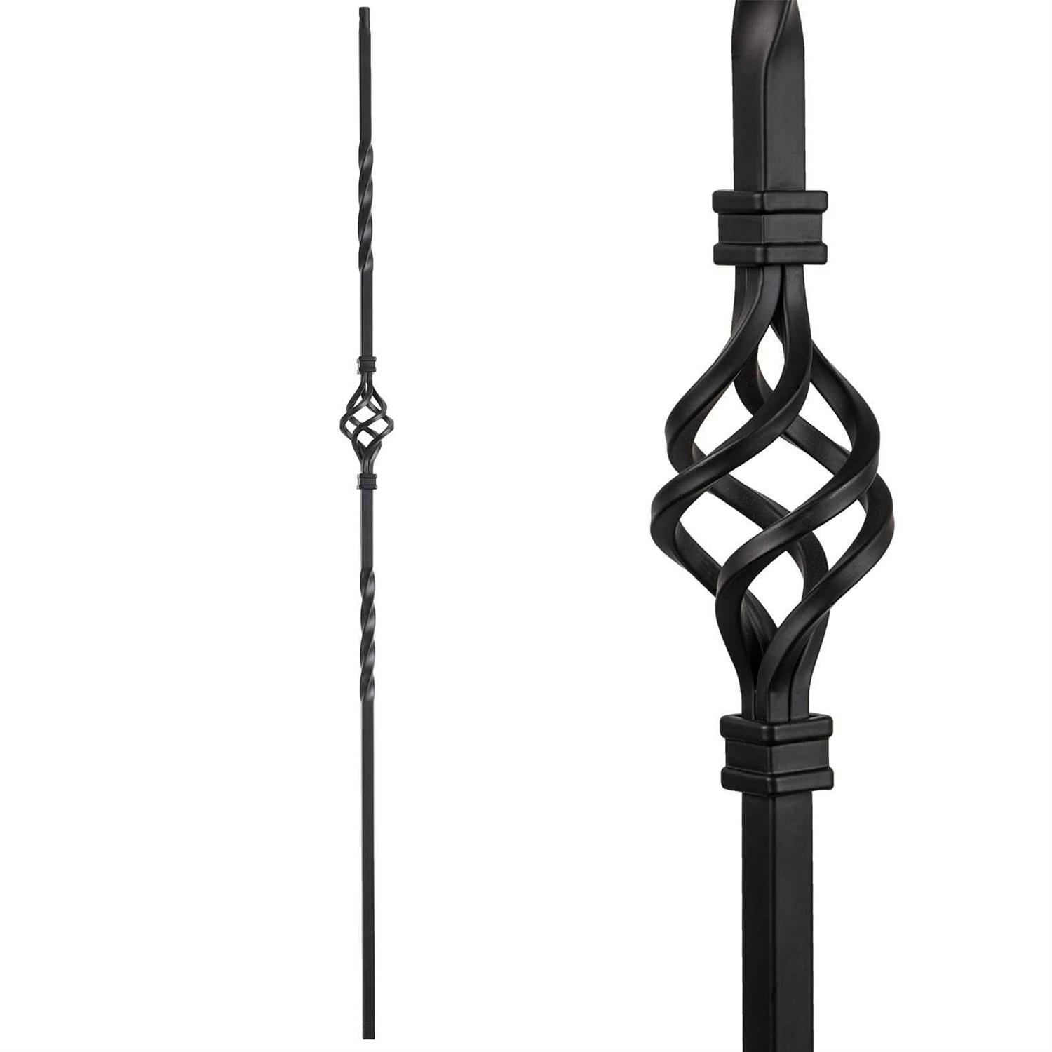S07-Wrought Iron Balusters – Set Deck Balusters Decorative Metal Balusters for Decks – Spiral Stair Railing - Zenithce