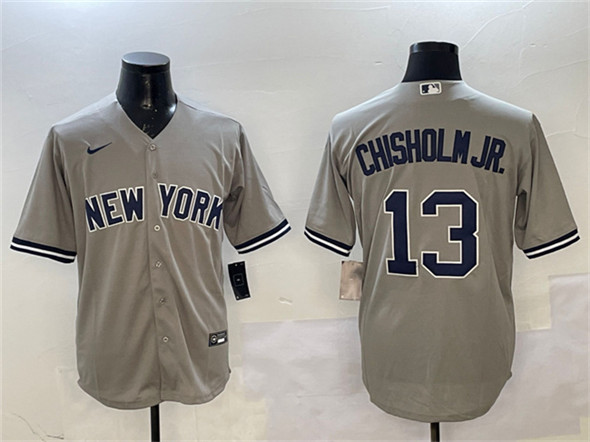 New York Yankees #13 Jazz Chisholm Jr. Gray Cool Base Stitched Jersey - Zenithce