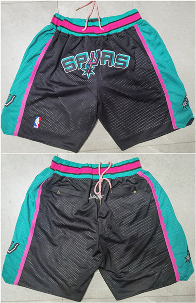 San Antonio Spurs Black Teal Shorts (Run Small) - Zenithce