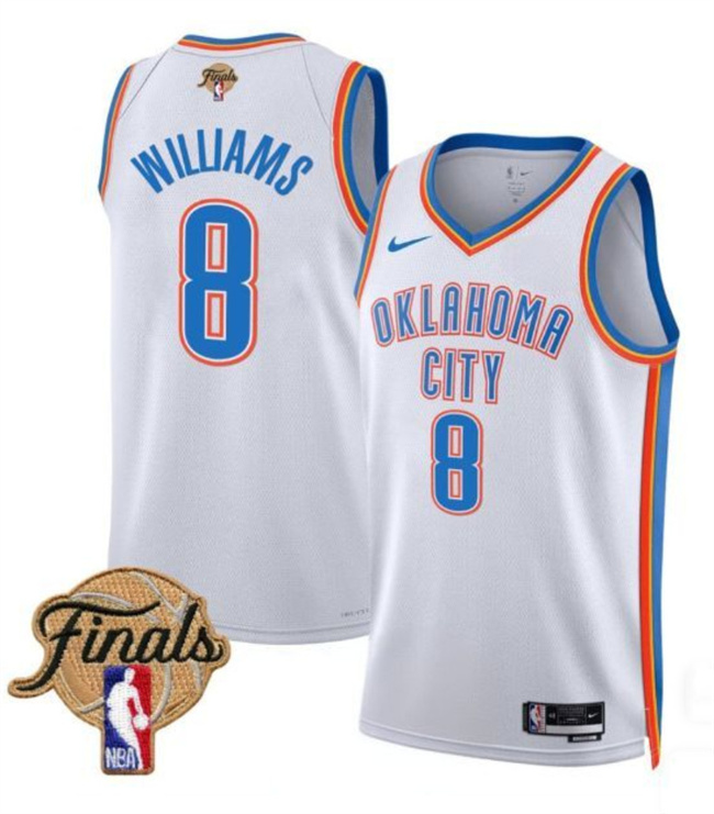 Oklahoma City Thunder #8 Jalen Williams White 2025 Finals Association Edition Stitched Jersey - Zenithce