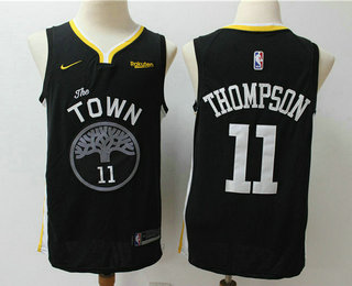 Golden State Warriors #11 Klay Thompson Black 2019 Swingman NEW Rakuten Logo Stitched Jersey - Zenithce