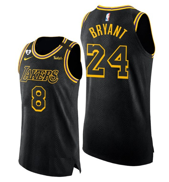 Los Angeles Lakers Front #8 Back #24 Kobe Bryant With 2 Gigi Patch Black Stitched Jersey - Zenithce