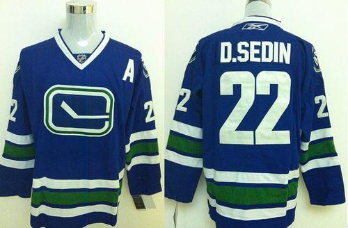 Canucks #22 Daniel Sedin Stitched Blue Third Jersey - Zenithce