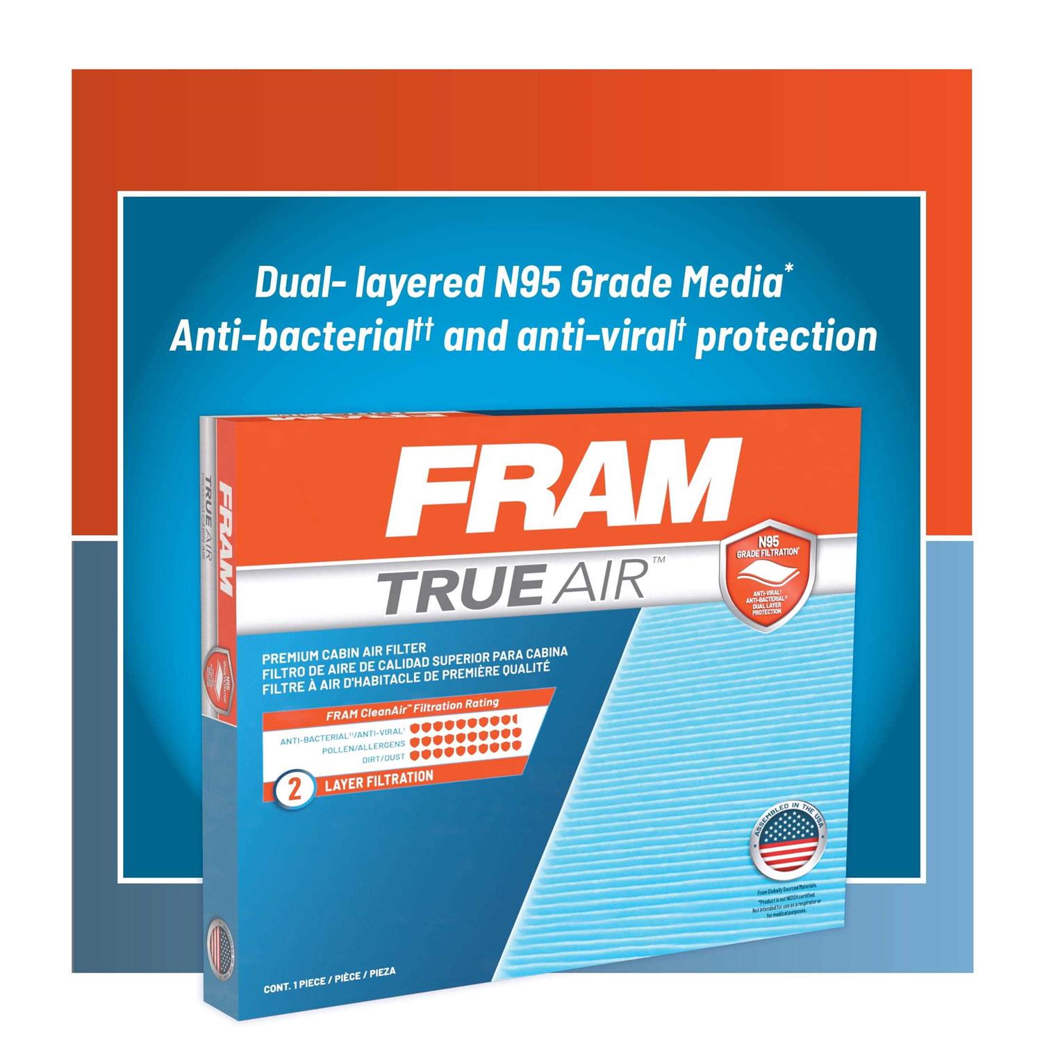 Fram CV11810 TrueAir Premium Cabin Air Filter with N95 Grade Filter Media - Zenithce
