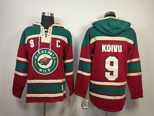 Wild #9 Mikko Koivu Red Sawyer Hooded Sweatshirt Stitched Jersey - Zenithce
