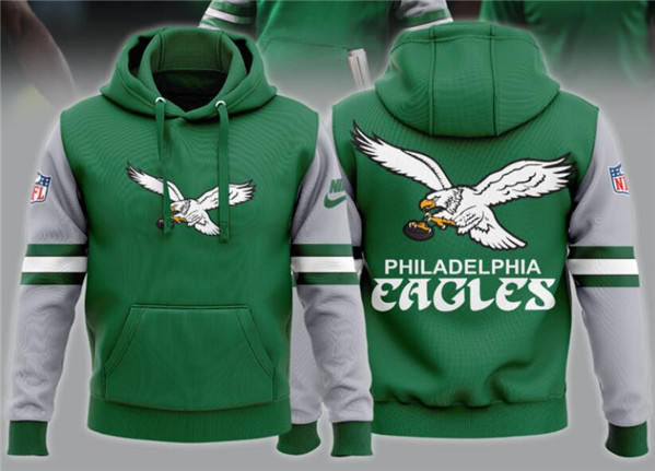 Philadelphia Eagles Green Team Big Logo Sideline Alternate Club Pullover Hoodie - Zenithce