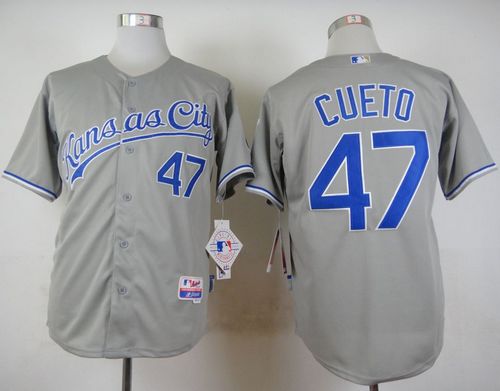 Royals #47 Johnny Cueto Grey Cool Base Stitched Jersey - Zenithce