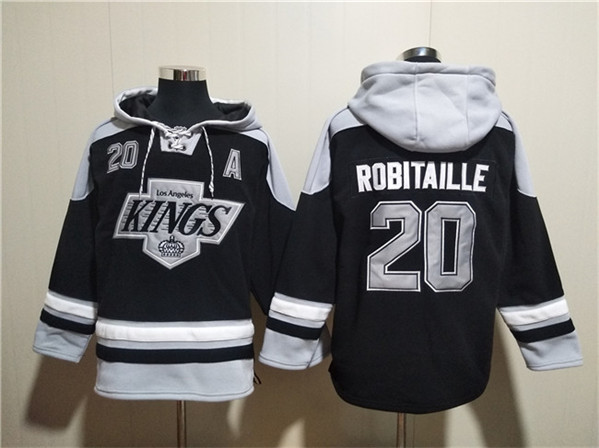 Los Angeles Kings #20 Luc Robitaille Black Ageless Must-Have Lace-Up Pullover Hoodie - Zenithce