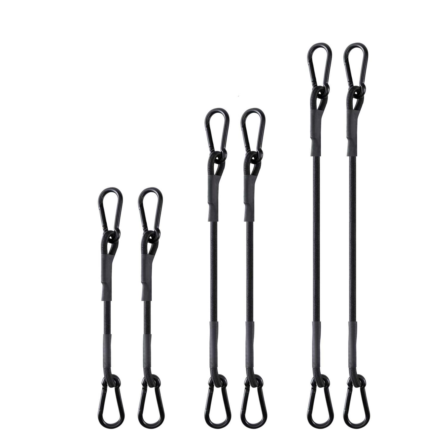 Real Heavy Duty Carabiner Bungee Cords Outdoor with 190 Lbs Max Break Strength - Zenithce