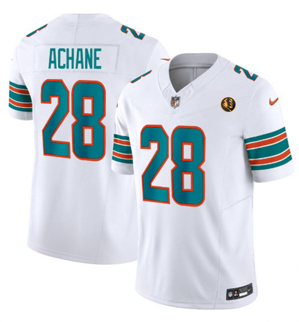 Miami Dolphins #28 De'Von Achane White 2023 F.U.S.E. Alternate With John Madden Patch Vapor Limited Stitched Jersey - Zenithce