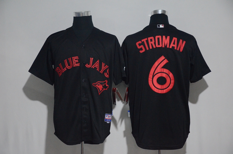 Toronto Blue Jays #6 Marcus Stroman Black Strip Stitched Jersey - Zenithce