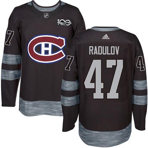 Canadiens #47 Alexander Radulov Black 1917-2017 100th Anniversary Stitched Jersey - Zenithce