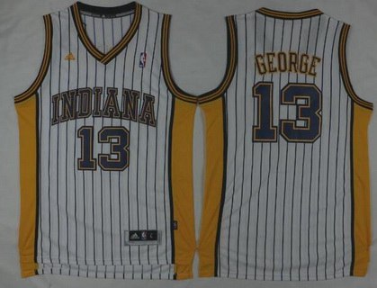 Indiana Pacers #13 Paul George Revolution 30 Swingman 2015-16 Retro White Jersey - Zenithce