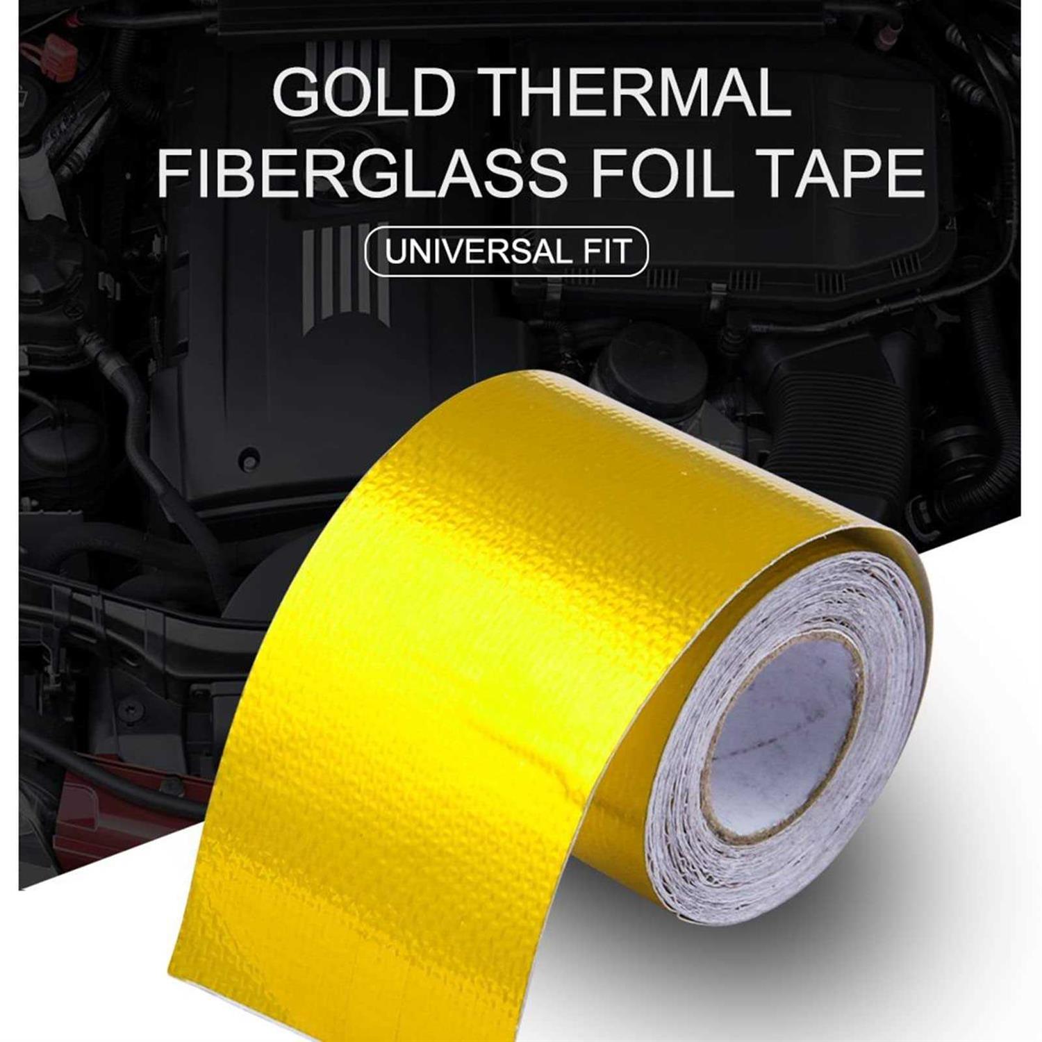 Sporacingrts 2 Gold Adhesive Backed Heat Barrier Tape Heat Shield Reflective Tape Wrap Roll,compatible with Car Intake Pipe - Zenithce