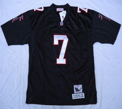 Mitchell And Ness Falcons #7 Michael Vick Black Throwback Stitched Jersey - Zenithce