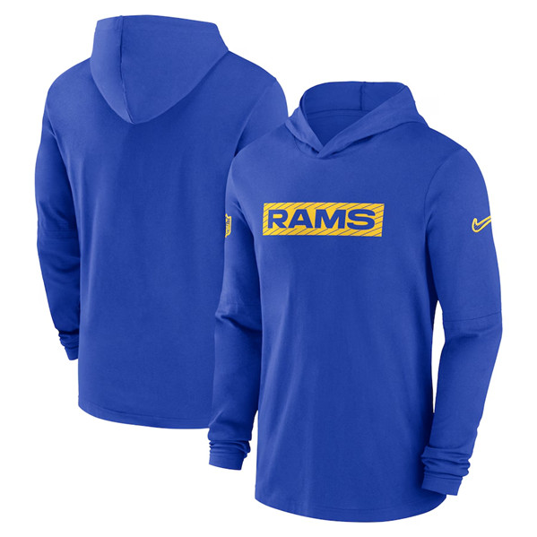 Los Angeles Rams Royal Sideline Performance Hoodie - Zenithce