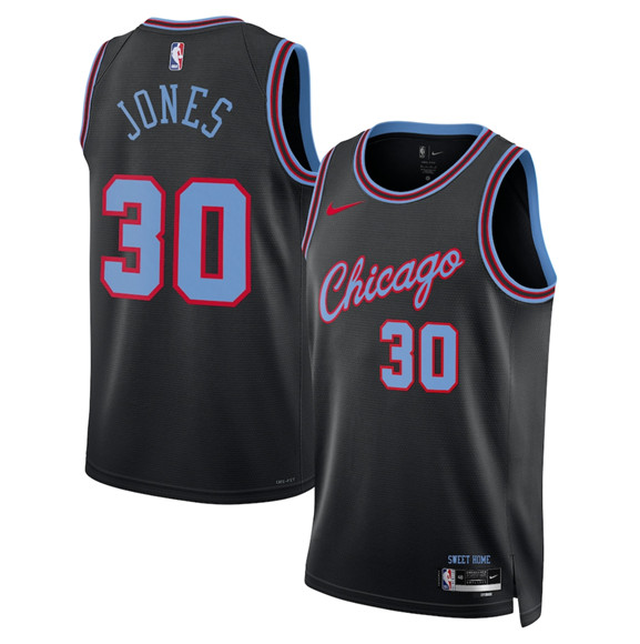 Chicago Bulls #30 Tre Jones Black 2025-26 City Edition Swingman Stitched Jersey - Zenithce