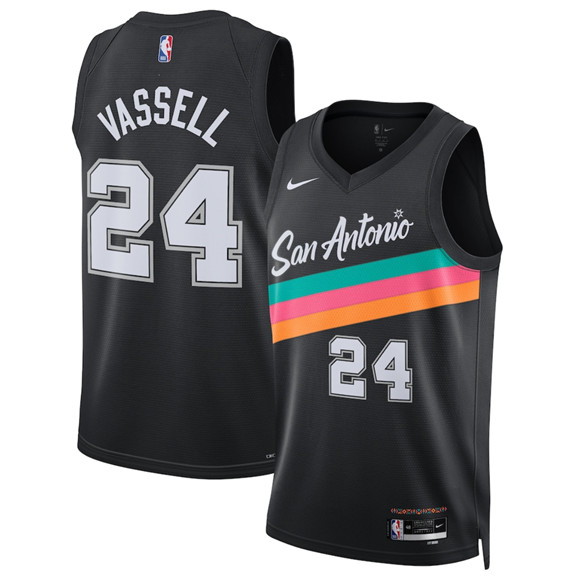 San Antonio Spurs #24 Devin Vassell Black 2025-26 City Edition Swingman Stitched Jersey - Zenithce