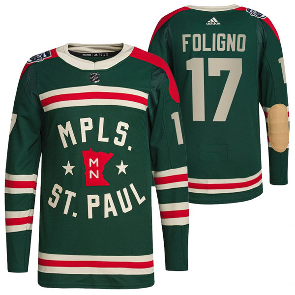 Minnesota Wild #17 Marcus Foligno 2022 Green Winter Classic Stitched Jersey - Zenithce