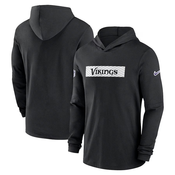 Minnesota Vikings Black Sideline Performance Hoodie - Zenithce