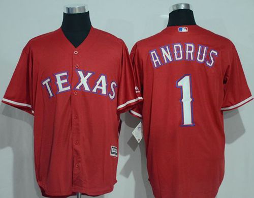 Rangers #1 Elvis Andrus Red New Cool Base Stitched Jersey - Zenithce