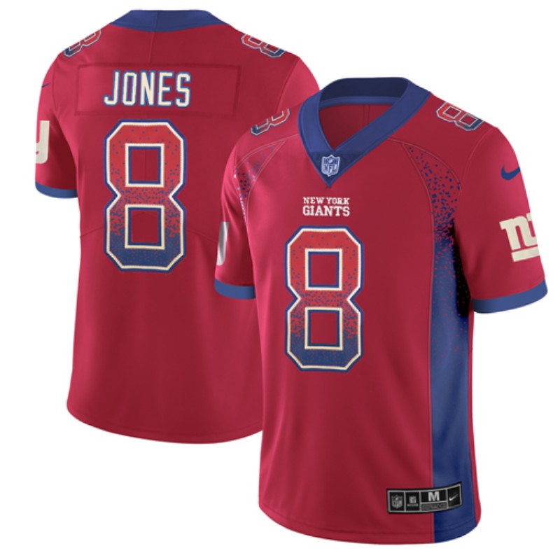New York Giants #8 Daniel Jones Red Drift Fashion Color Rush Limited Stitched Jersey. - Zenithce