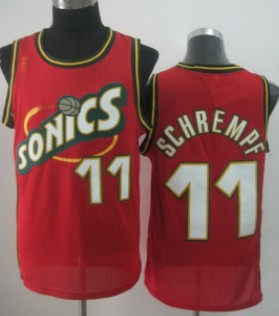 Seattle Supersonics #11 Detlef Schrempf 1995-96 Red Throwback Swingman Jersey - Zenithce