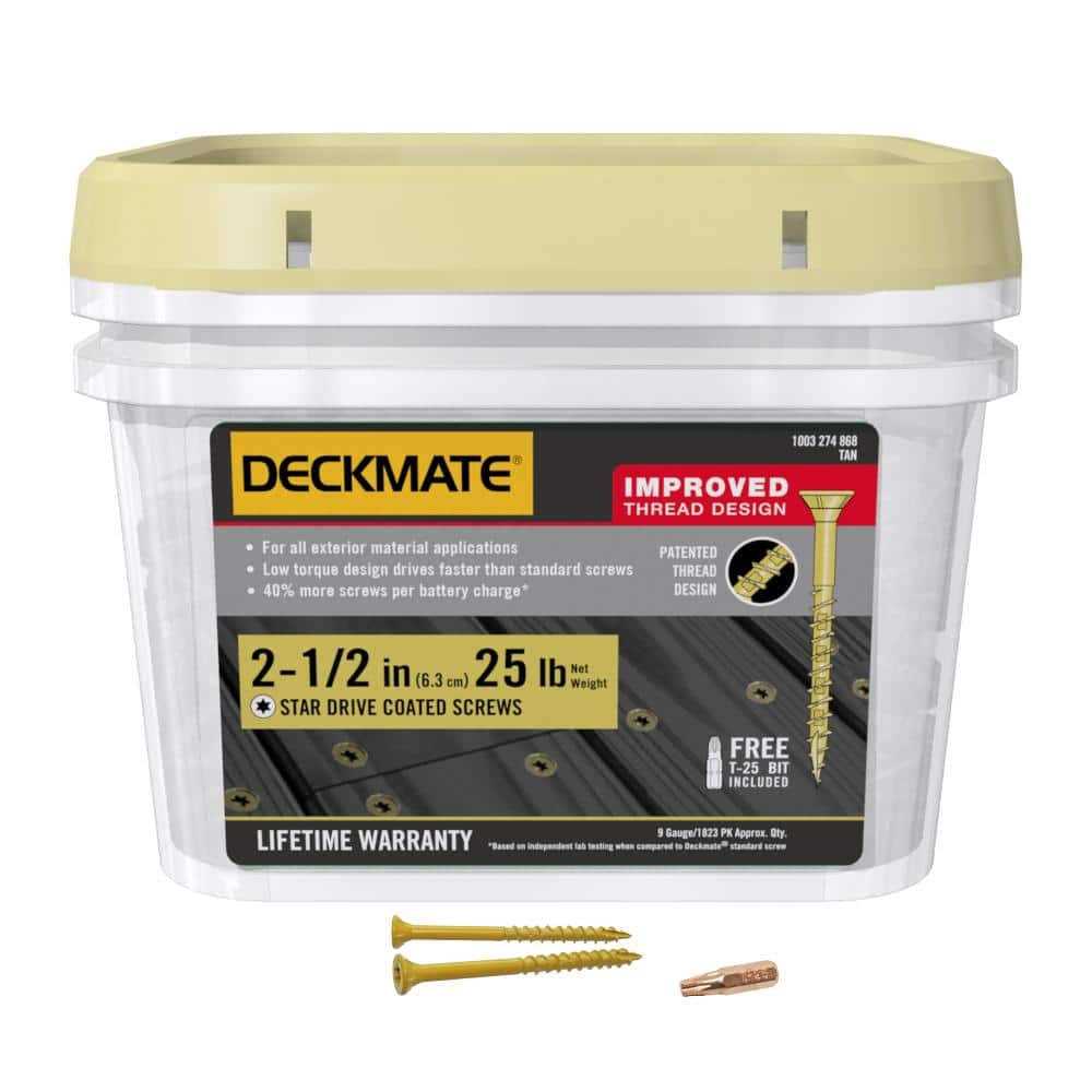 Deckmate #9 Exterior Self-Starting Star Flat-Head Wood Deck Screws - Zenithce