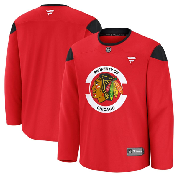 Chicago Blackhawks Blank Red 2024-25 Team Practice Stitched Jersey - Zenithce