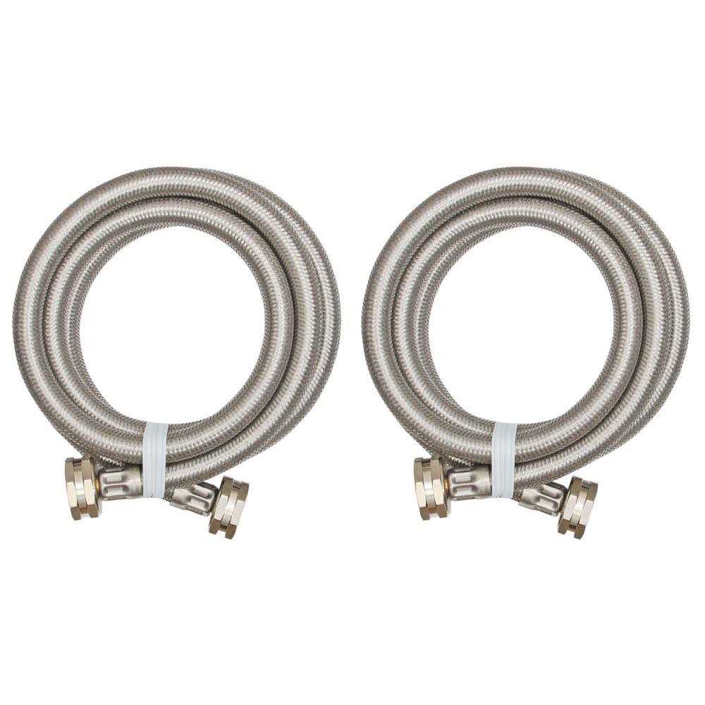 Eastman 16 Inch Flexible Toilet Connector Stainless Steel Braided Hose with 7/8 Inch Ballcock Nuts 3/8 Inch Compression 48089 - Zenithce