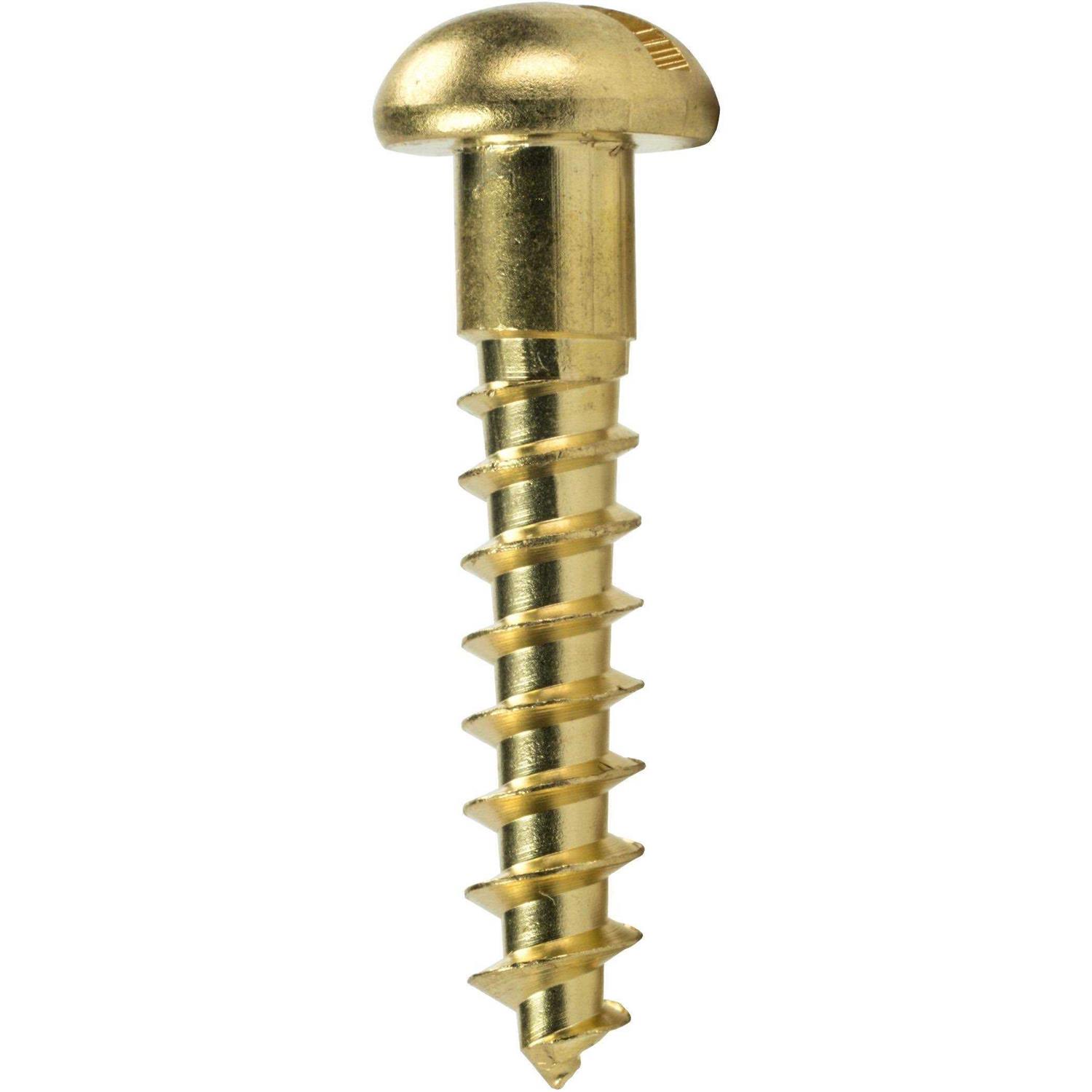 Slotted Round Head Wood Screws Solid Brass Qty - Zenithce